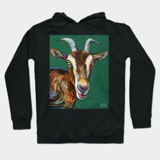 Toggenburg Goat on Green Hoodie